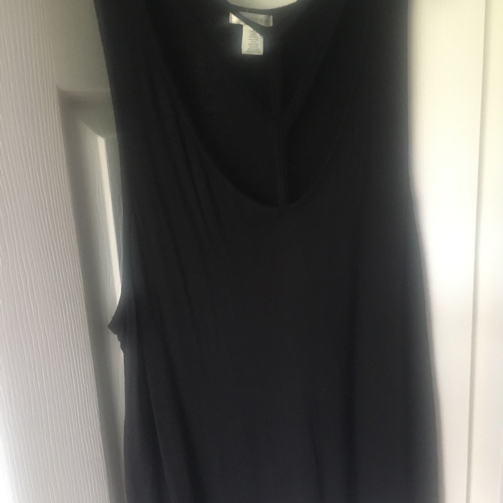 **3/$10** Black Tank Blouse, EUC Sz Large - Picture 2 of 2
